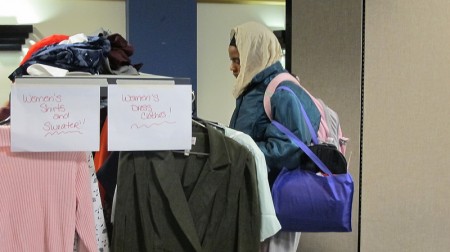 Project Homeless Connect included a “clothing pantry.” (Photo by Andrea Waxman)