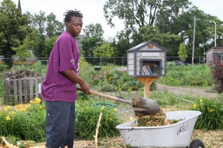 Dyrell Minor worked for the Center for Resilient Cities at Alice’s Garden last summer as part of the Earn & Learn program. (Photo courtesy of Milwaukee Area Workforce Investment Board)