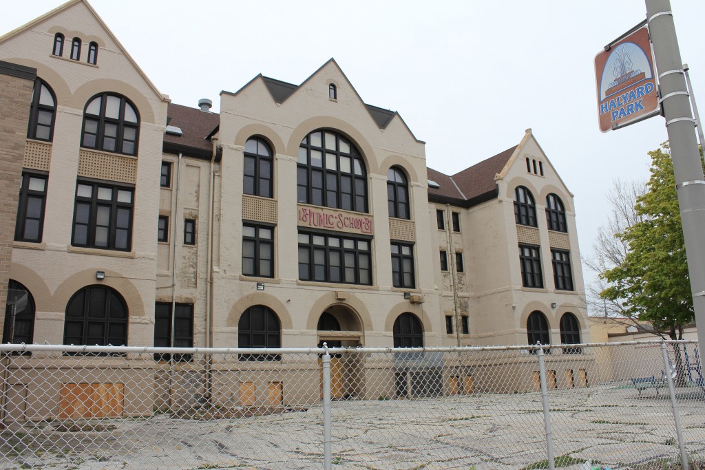 The former Garfield Avenue Elementary School would be converted to apartments, and would be the new home of America’s Black Holocaust Museum, under a renovation plan advanced by Maures Development Group, LLC. (Photo by Mark Doremus)