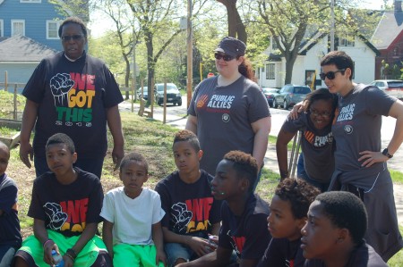 Members of the Public Allies are participating in We Got This as a service project. (Photo by Andrea Waxman)  