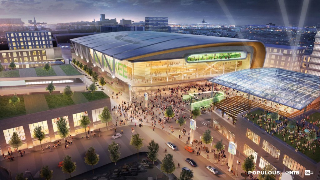 Supporters of a new Bucks arena look forward to a revitalized business and entertainment district around the facility. (Courtesy of the Milwaukee Bucks)