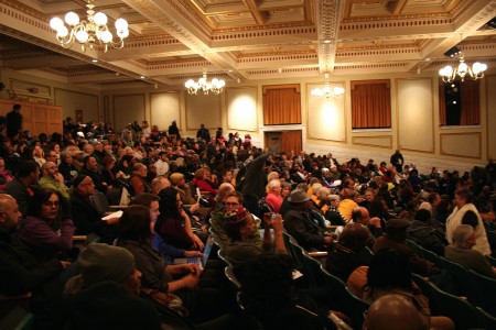 Attendees packed the 700-seat Centennial Hall. (Photo by Jabril Faraj)