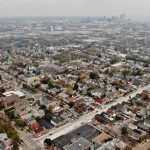Overhead view of the Clarke Square neighborhood in Milwaukee