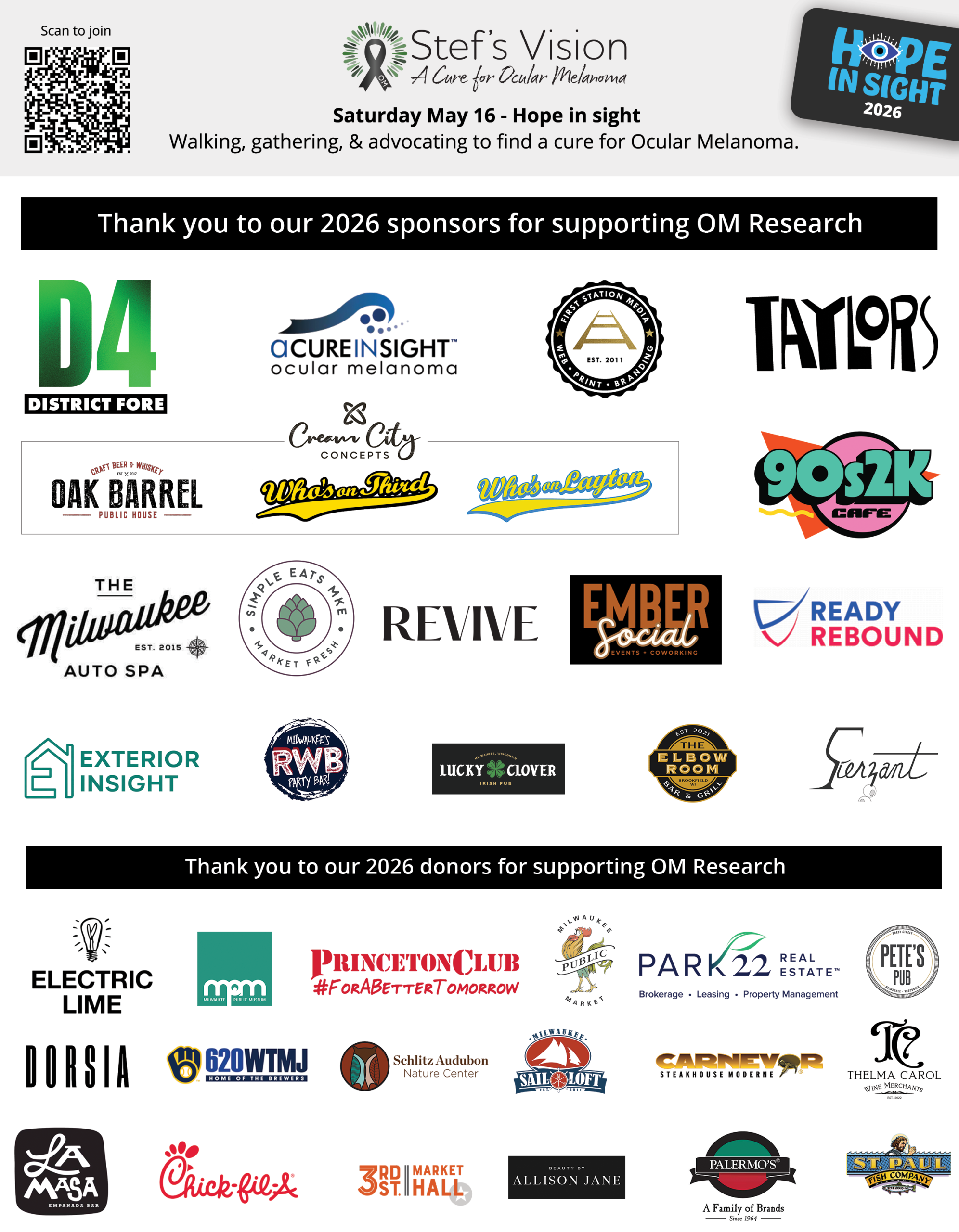 Post From Community: Milwaukee community to unite for Ocular Melanoma Awareness Walk supporting Stef’s Vision