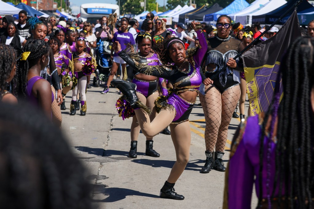 A performer dances during the 55th Juneteenth Jubilee Parade on Friday, June 19, 2026 in Milwaukee. (Photo by Jonathan Aguilar / Milwaukee Neighborhood News Service / CatchLight Local)